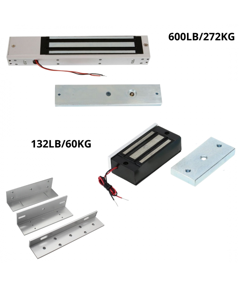 Cierre magnético 12V y soporte 132lb/60kg - 600lb/272KG