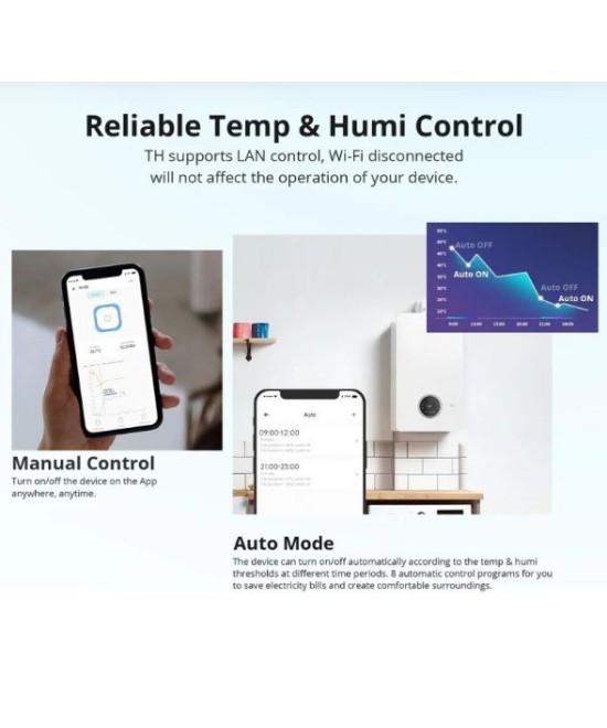 SONOFF TH Elite Interruptor inteligente de monitorización de temperatura y humedad - THR320D