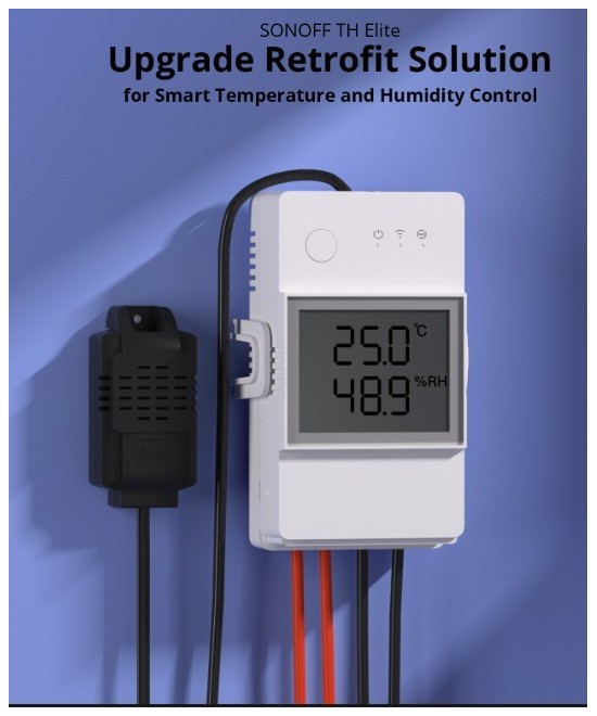 SONOFF TH Elite Interruptor inteligente de monitorización de temperatura y humedad - THR320D