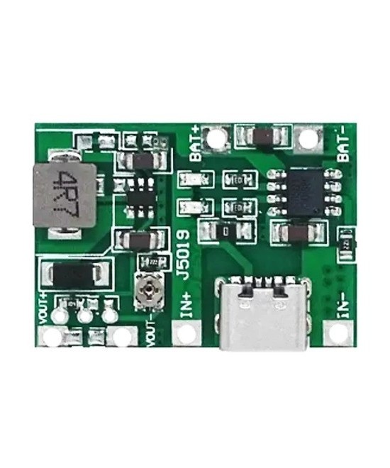Módulo integrado de carga y descarga de batería de litio 18650 de 3,7 V a 9 V y 5 V USB-C