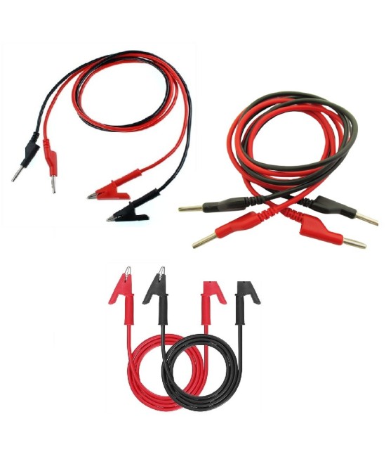 Cable para pruebas 4mm punta banana/lagartija 1 metro