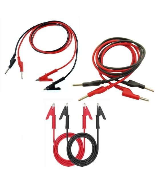 Cable para pruebas 4mm punta banana/lagartija 1 metro