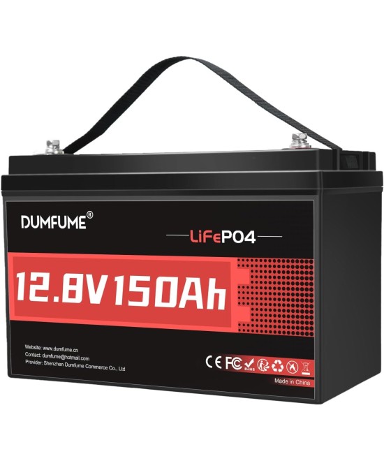 Batería de ciclo profundo LiFePO4 de 12 V  150 Ah recargable DUMFUNME