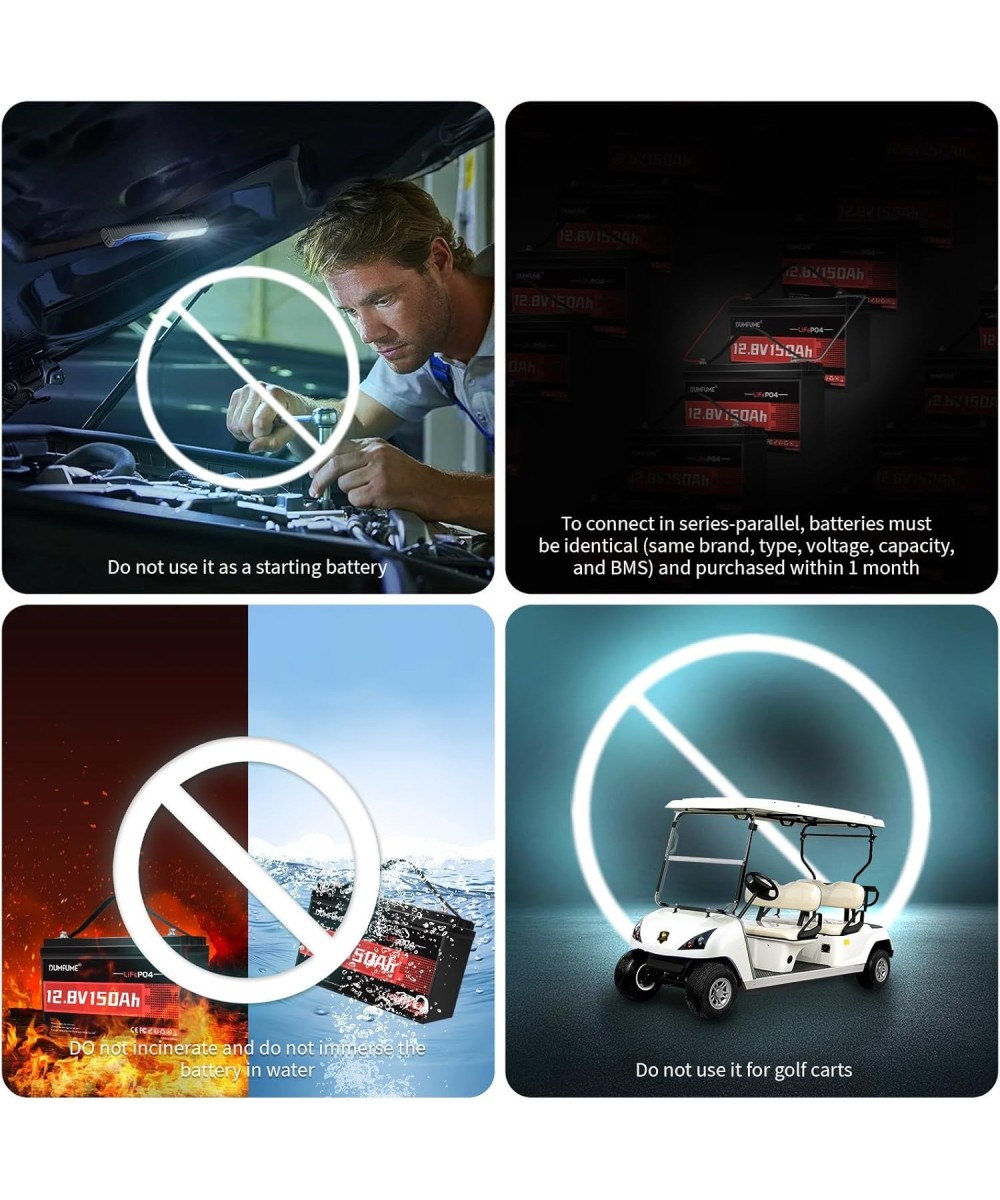 Batería de ciclo profundo LiFePO4 de 12 V  150 Ah recargable DUMFUNME