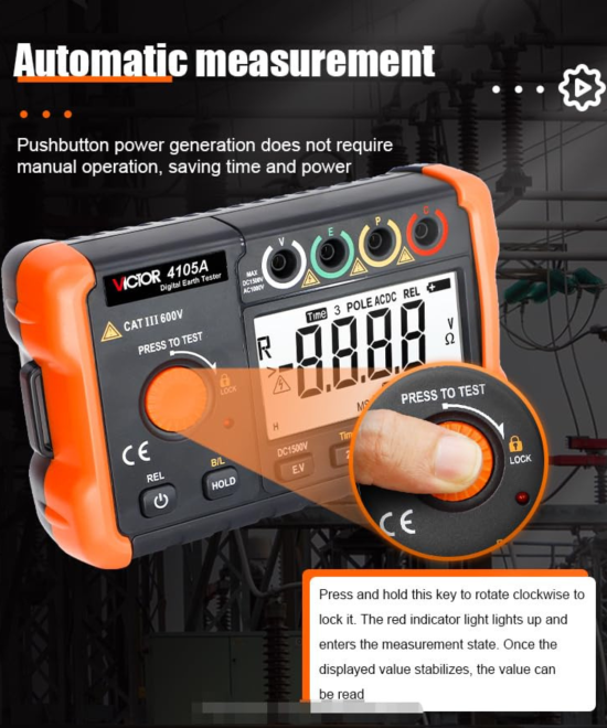 medidor de resistencia de tierra Victor VC4105A