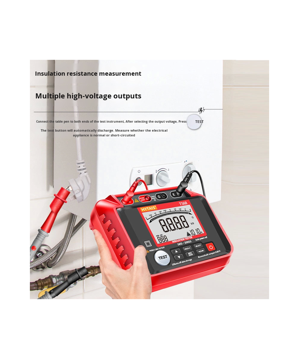 Medidor de resistencia de aislamientos de equipos Hytais TS68
