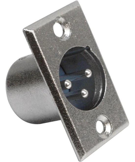 Conector metalico XLR macho para montaje