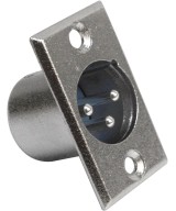 Conector metalico XLR macho para montaje