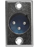 Conector metalico XLR macho para montaje