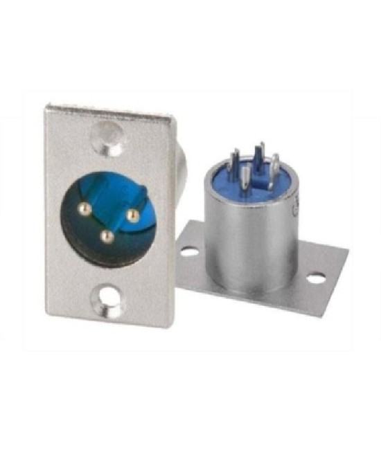 Conector metalico XLR macho para montaje