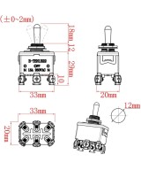 Interruptor de Palanca 6 Pines ON-Off-ON 15A 250V E-TEN1322