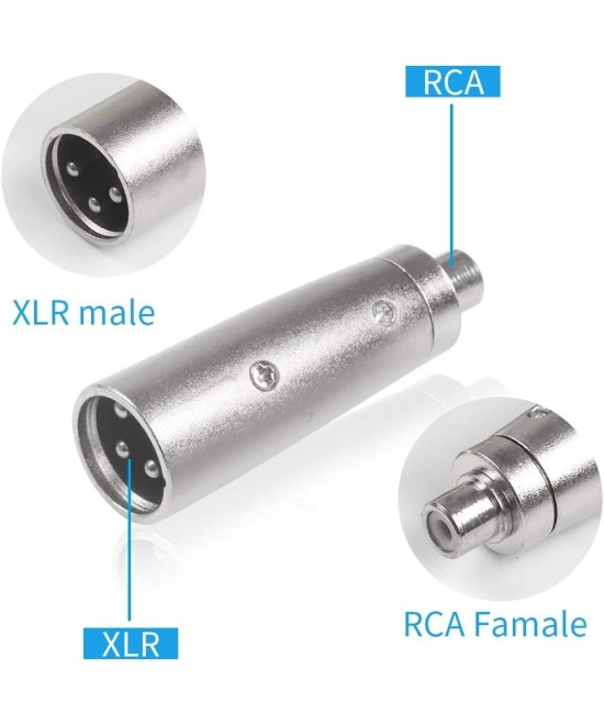 Adaptador XLR macho a RCA hembra