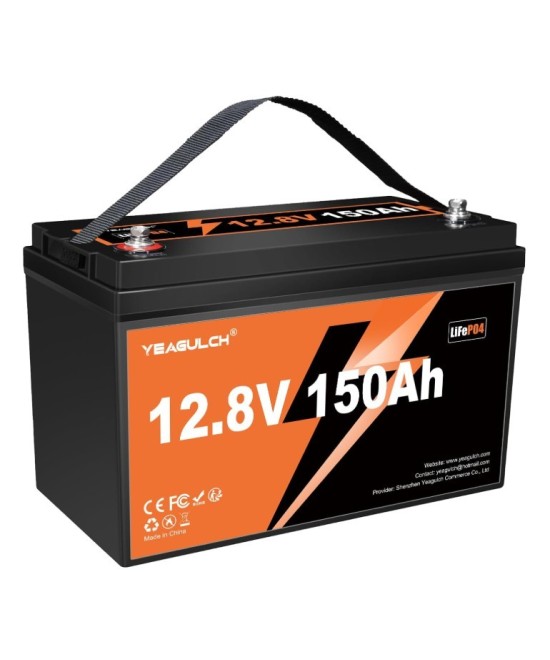Batería de ciclo profundo LiFePO4 de 12V 150Ah recargable YEAGULCH