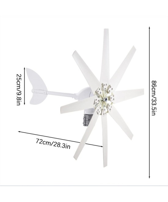 Generador de viento 1200W 12V Aerogenerador