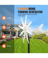 Generador de viento 1200W 12V Aerogenerador