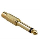 Adaptador de audio salida macho mono 1/4" (6.35mm) y entrada RCA hembra
