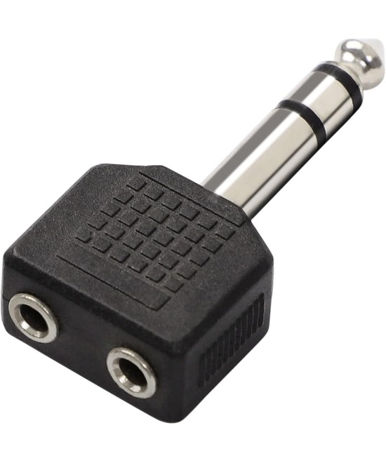 Adaptador 2 entradas 3.5mm 1 salida 6.35mm
