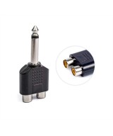 Adaptador de audio 2 RCA hembra a 6.35mm mono