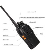 Kit DE 2 Walkie talkie 888S de largo alcance 5Km pxton