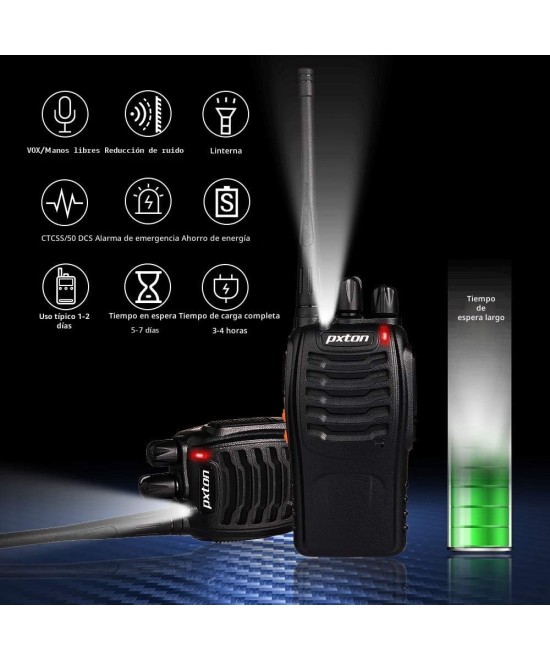 Kit DE 2 Walkie talkie 888S de largo alcance 5Km pxton