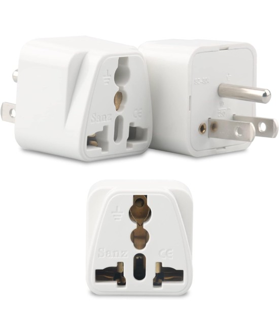 Adaptador de enchufe electrico europeo / asiatico a americano