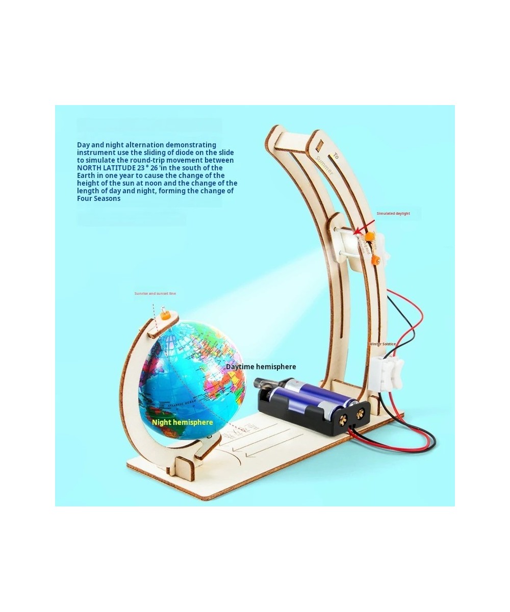 Experimento cientifico de simulación de la alternancia del día y la noche de la Tierra STEM