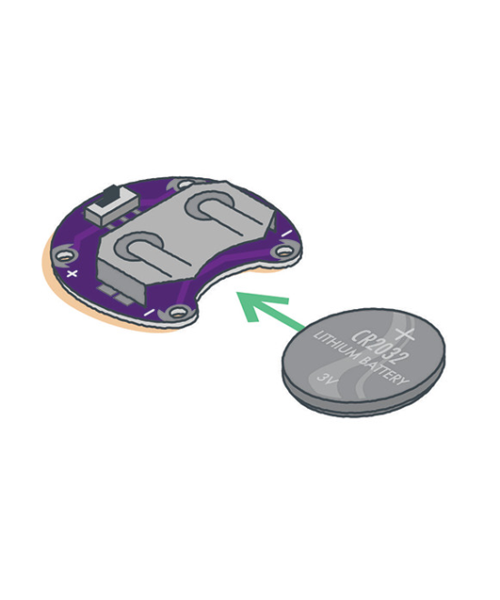 Contenedor de batería CR2032 Lilypad/PCB