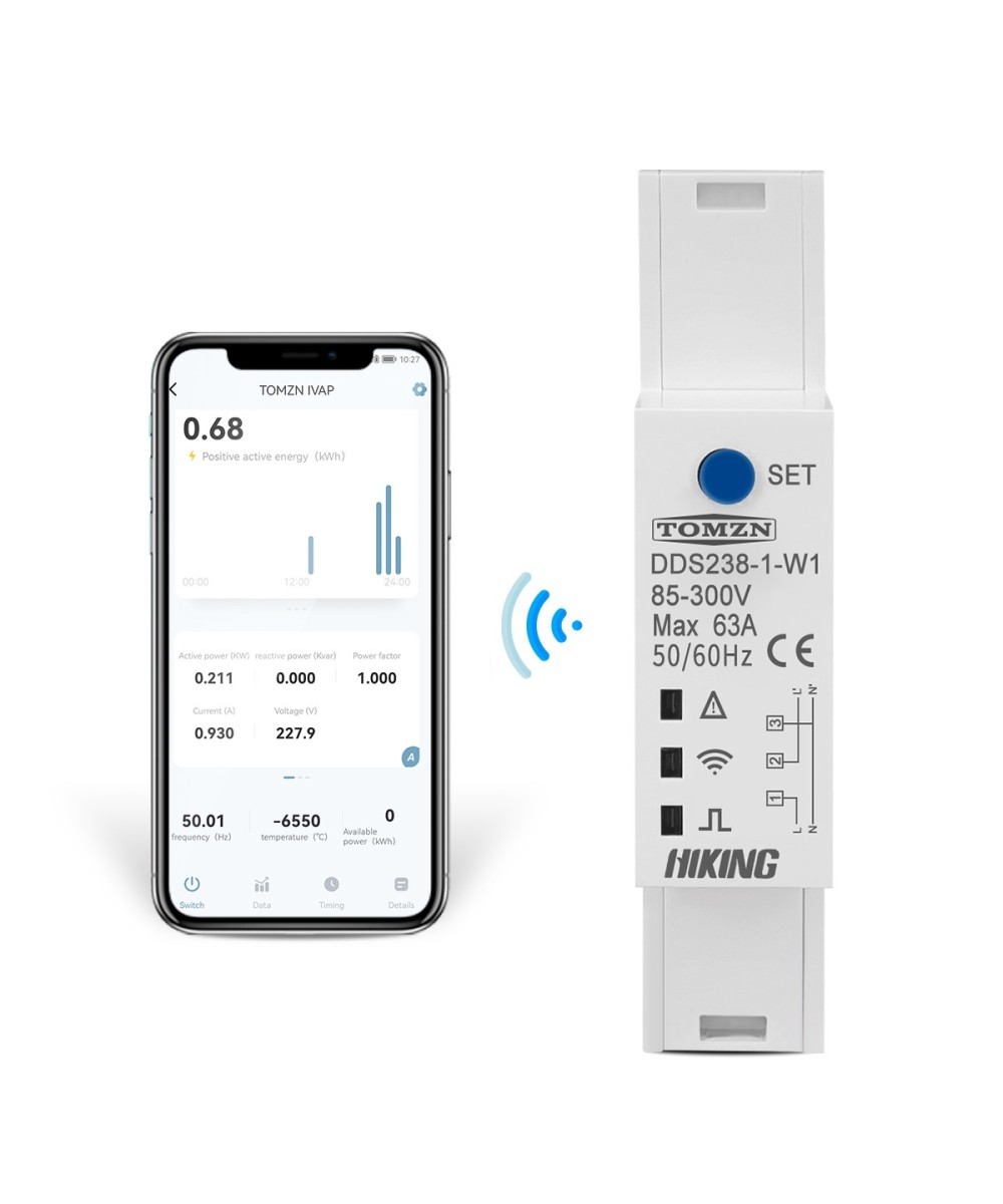 Monitor Inteligente de Energia Bidireccional WIFI  63A TOMZN DDS238-1-W1