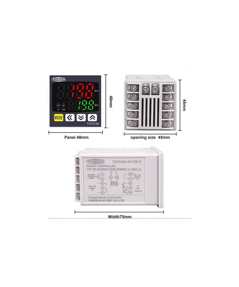 Controlador de temperatura y humedad TOMZN 220VAC TOTC4S