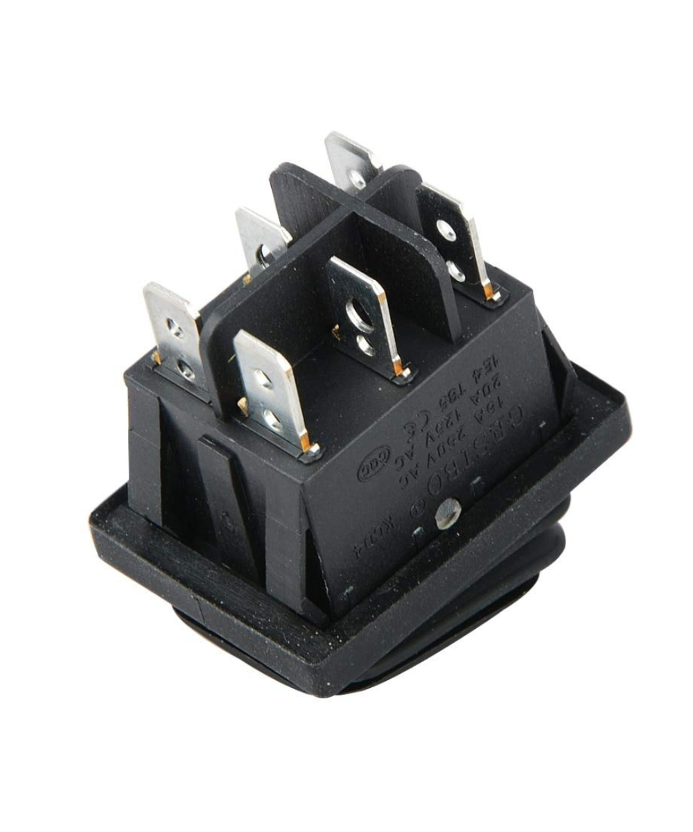 Interruptor impermeable KCD4 6 pines 3 posiciones 16A negro