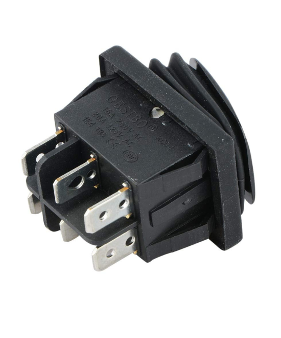 Interruptor impermeable KCD4 6 pines 3 posiciones 16A negro