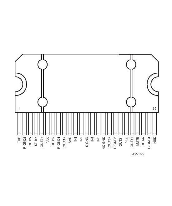 Amplificador de audio de clase AB TDA7386