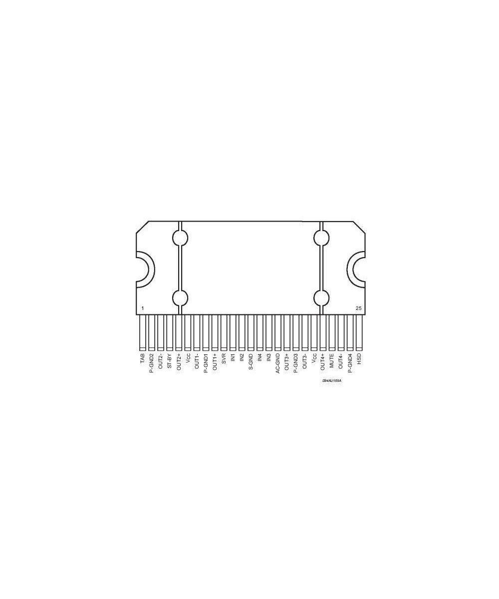 Amplificador de audio de clase AB TDA7386