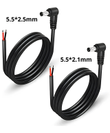 Cable de alimentación DC 12V, 90 grados, 5.5*2.5mm/ 5.5*2.1mm 30cm