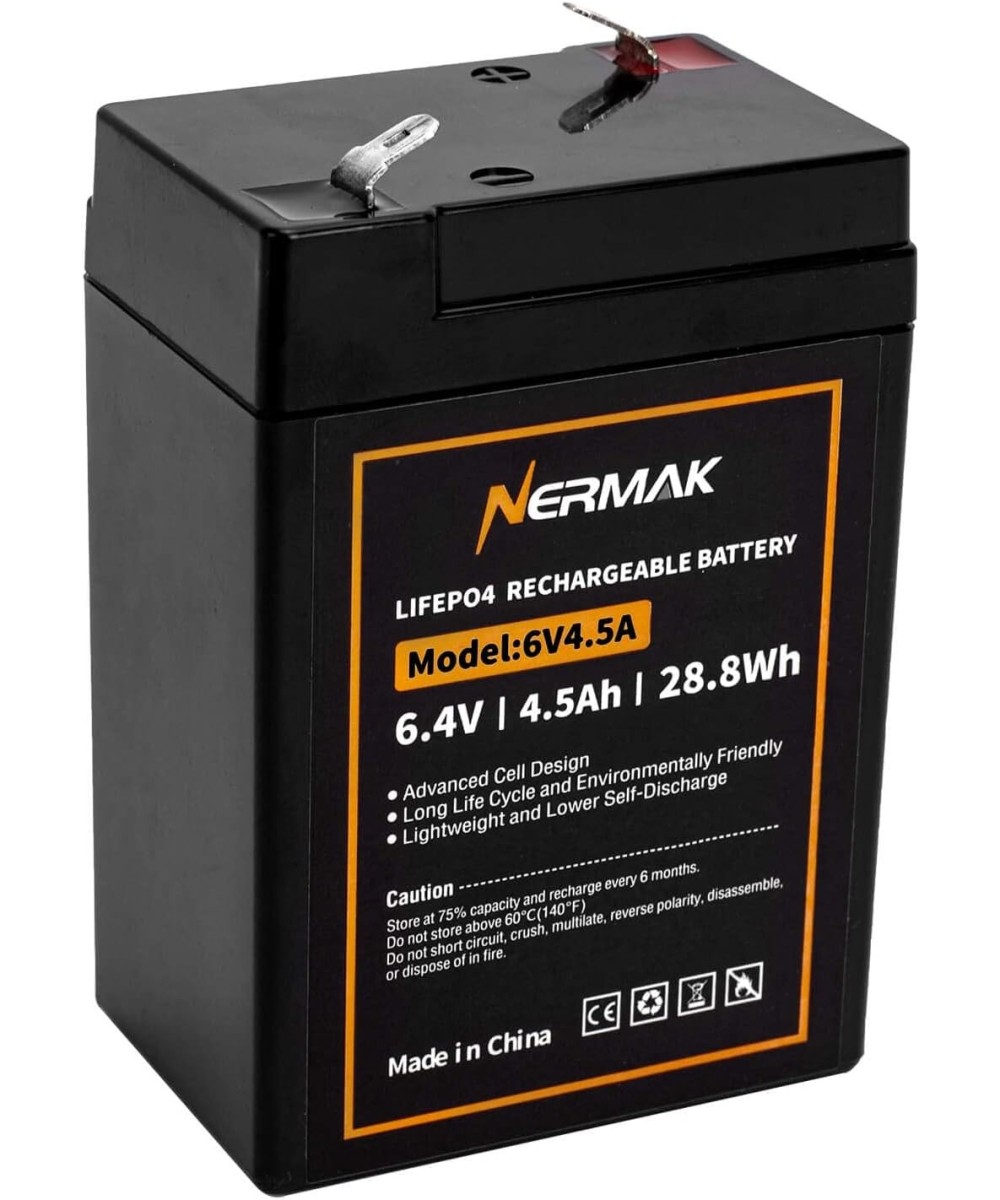 Bateria de lifePO4 recargable Nermak 4.5V 6AH 28.8WH