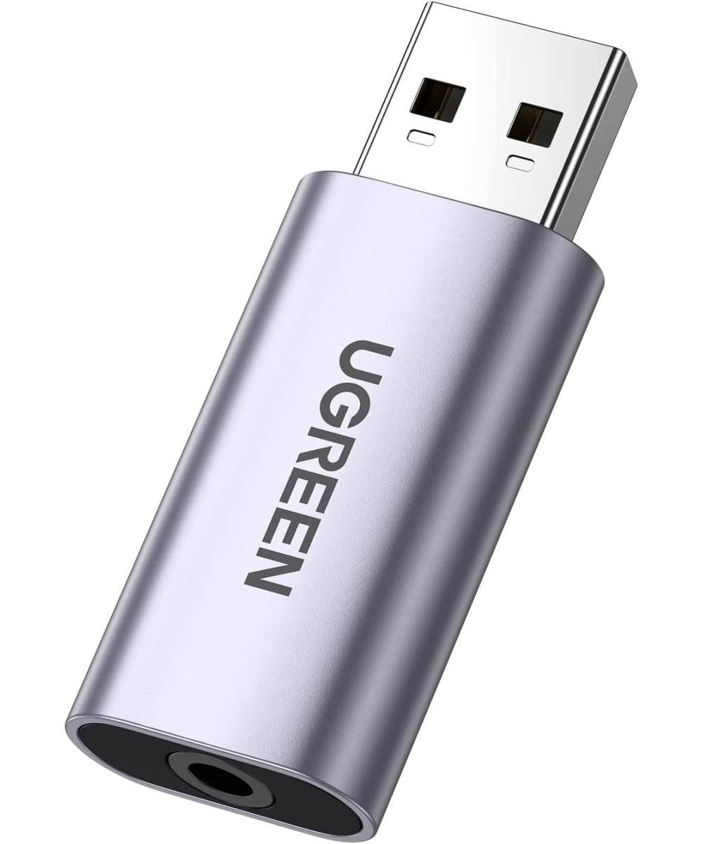 Adaptador de sonido estéreo externo USB a 3.5mm UGREEN