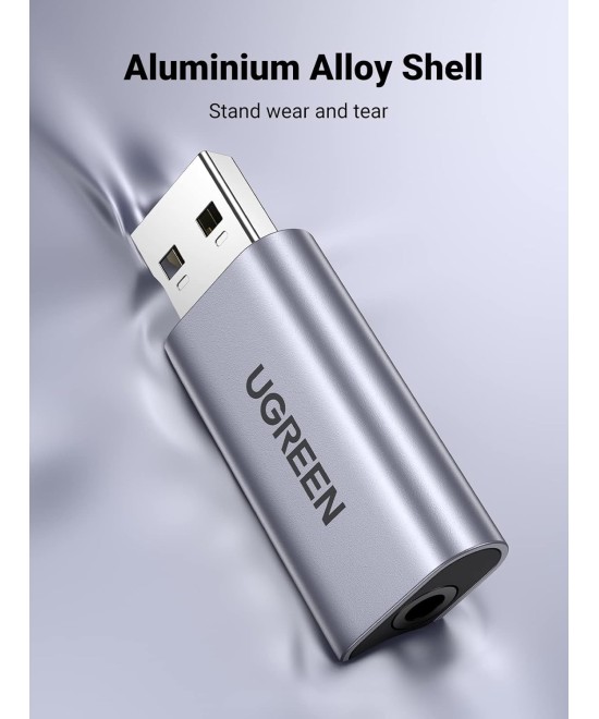 Adaptador de sonido estéreo externo USB a 3.5mm UGREEN