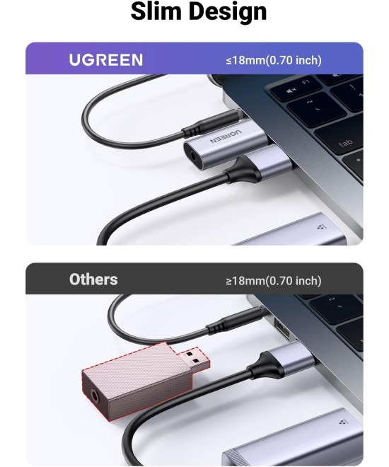 Adaptador de sonido estéreo externo USB a 3.5mm UGREEN