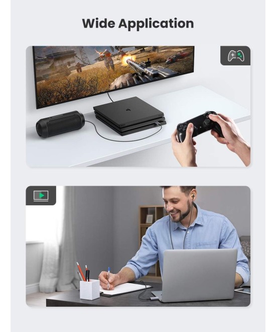 Adaptador de sonido estéreo externo USB a 3.5mm UGREEN