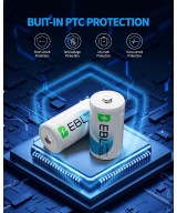 Bateria No recargable de iones de litio EBL CR123a de 1600mAh