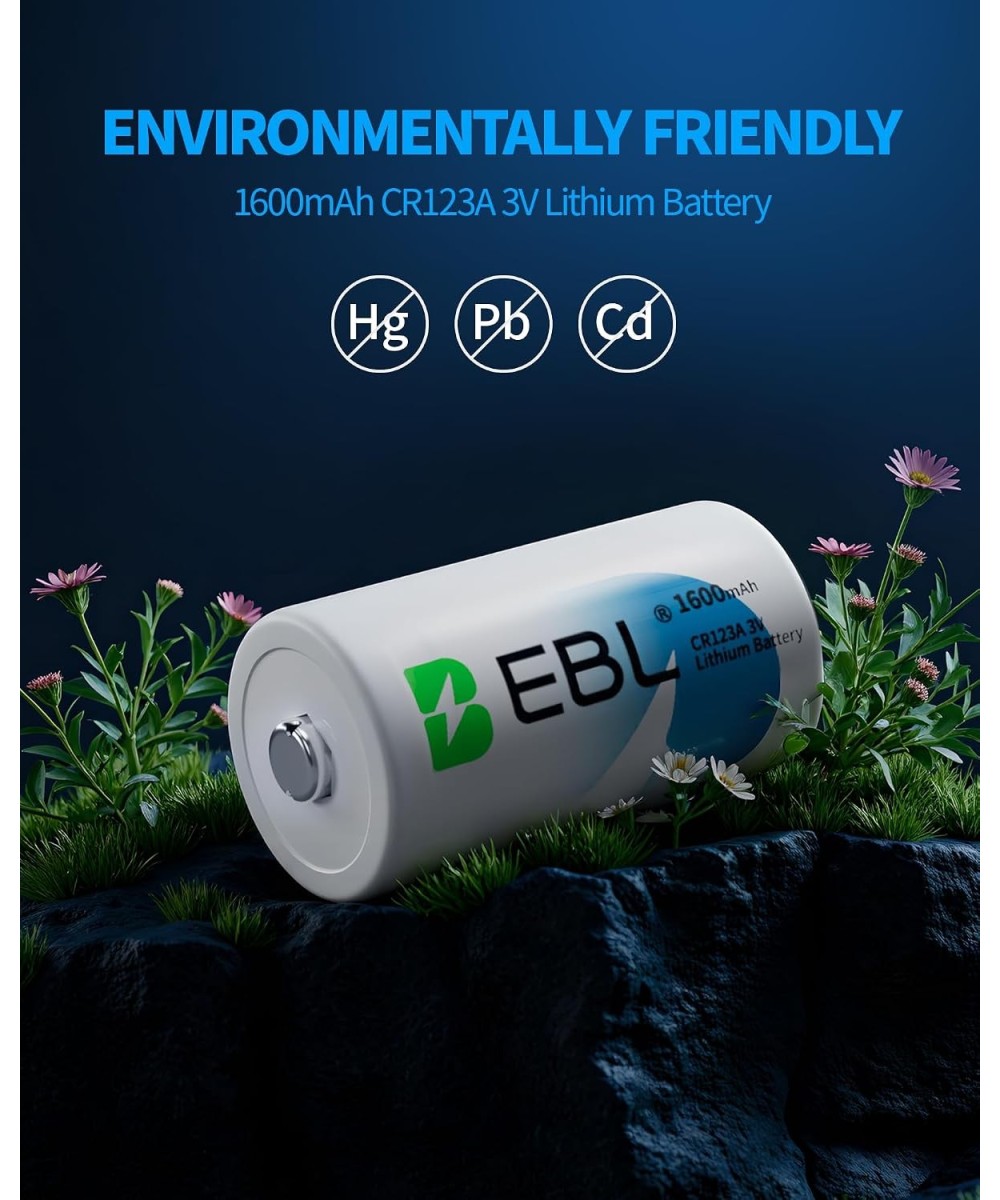 Bateria No recargable de iones de litio EBL CR123a de 1600mAh