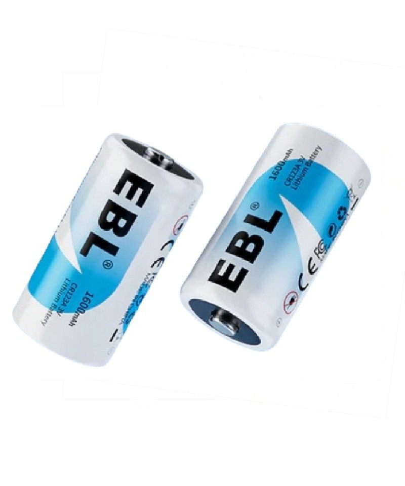 Bateria No recargable de iones de litio EBL CR123a de 1600mAh