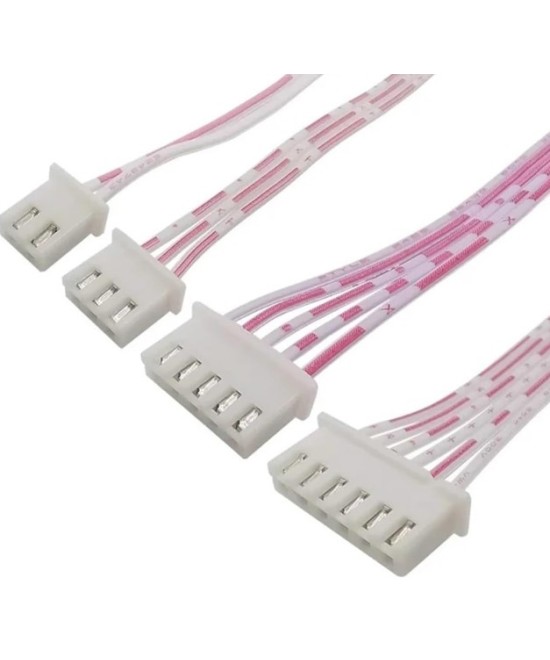 Terminal con conector hembra XH2.54 de 20cm, JST 2,54mm, cable rojo y blanco 2 - 5 pines, 26AWG