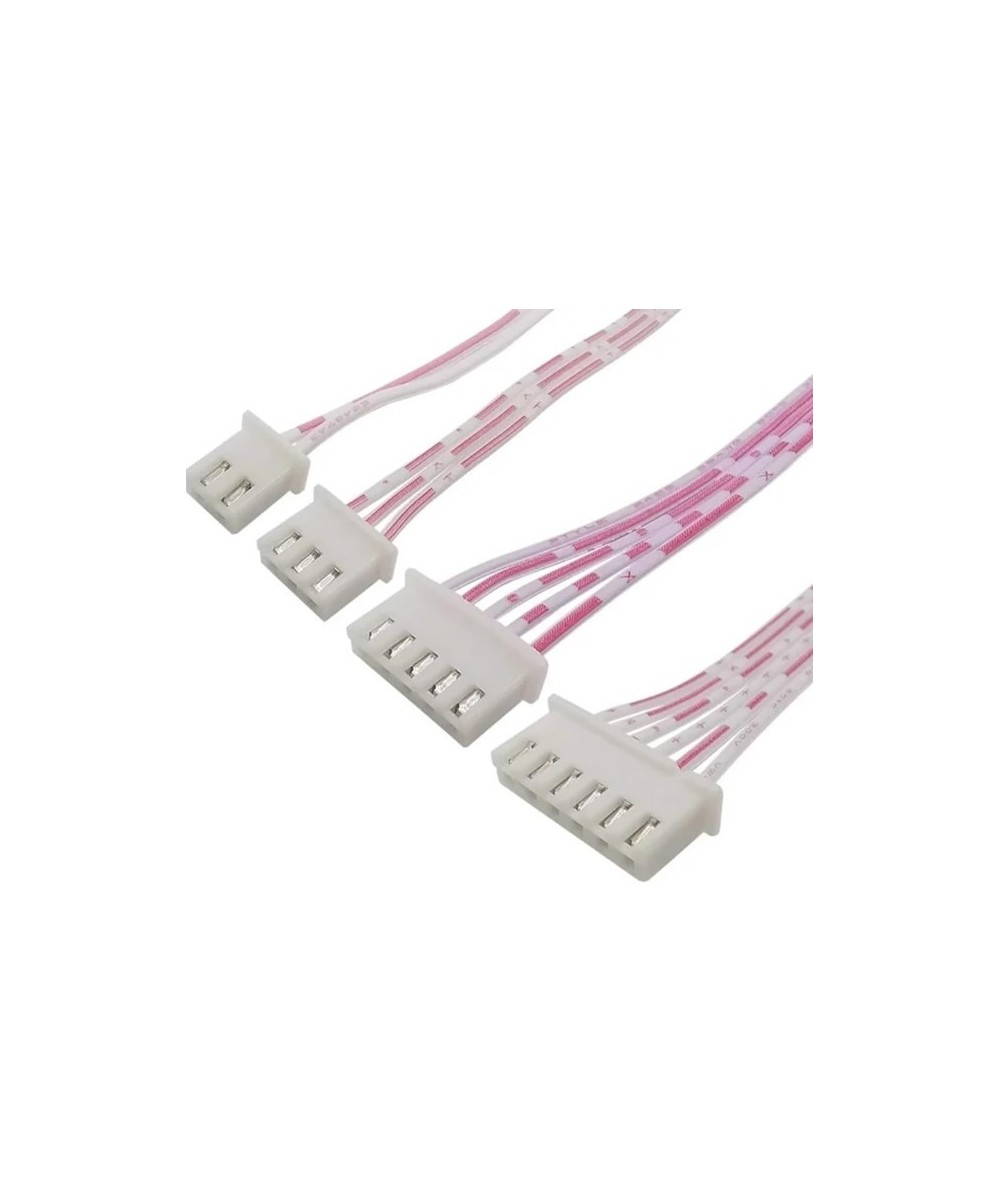 Terminal con conector hembra XH2.54 de 20cm, JST 2,54mm, cable rojo y blanco 2 - 5 pines, 26AWG