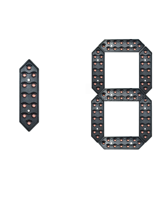 Panel led digital de 7 segmentos de 8 pulgadas azul/verde