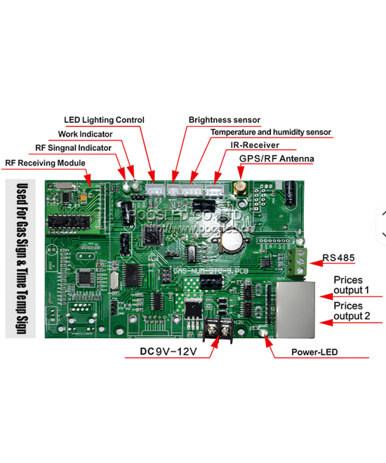 Tarjeta de control para señalización LED CPU GAS-NUM 150*90*18 mm