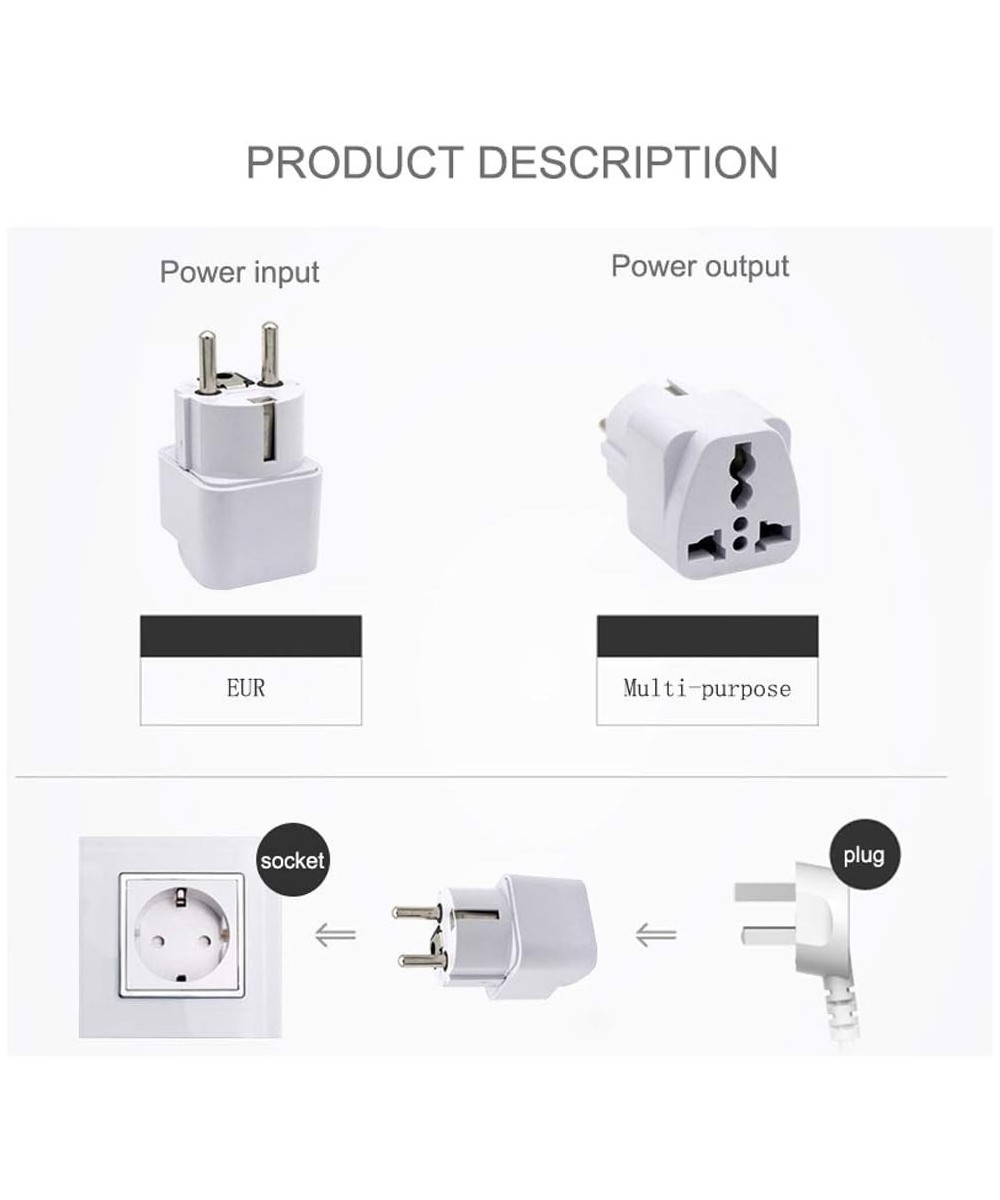 Adaptador de enchufe electrico de americano a europeo redondo