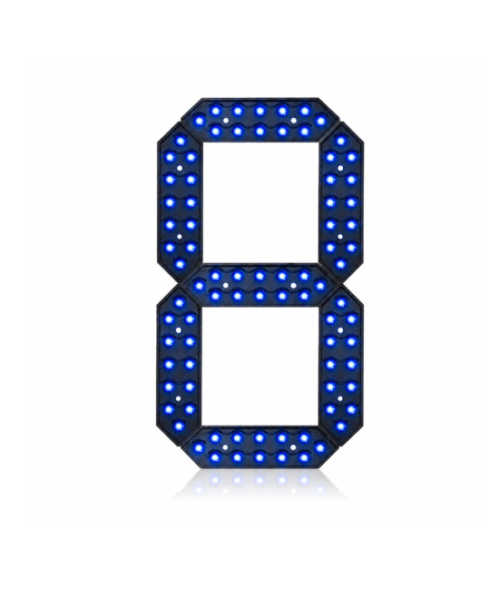 Panel led digital de 7 segmentos de 8 pulgadas azul/verde