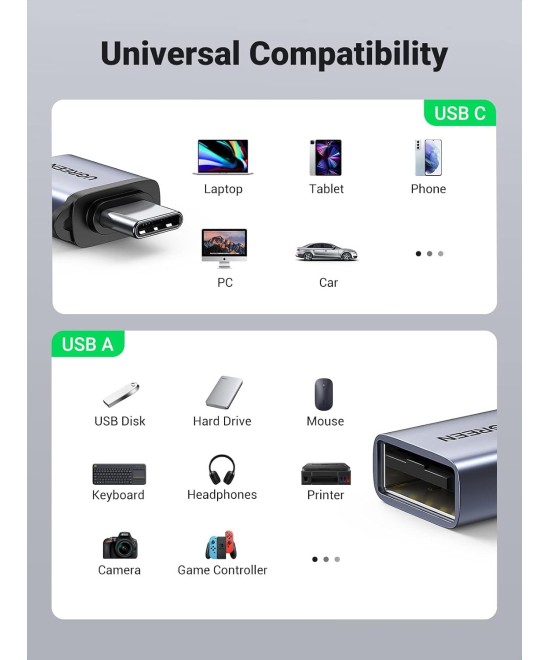 Adaptador OTG USB-C macho a USB 3.0 hembra UGREEN