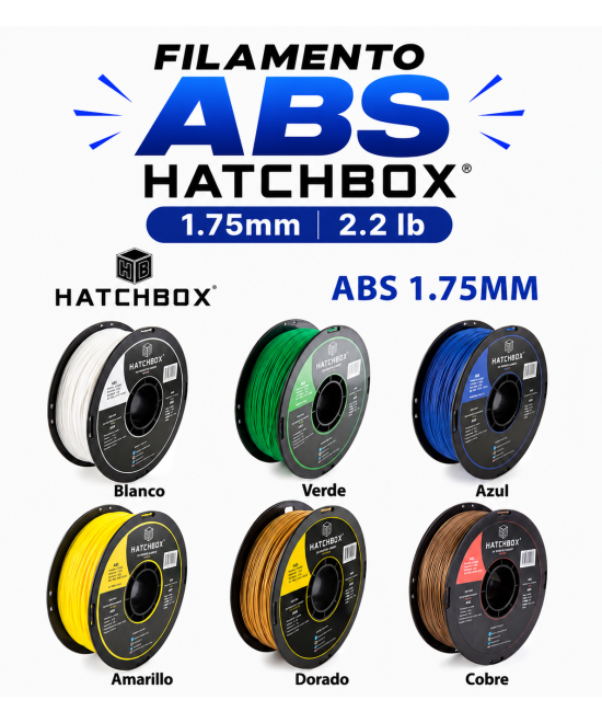 Filamento ABS Hatchbox 1.75MM 2.2LBS